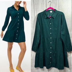 Teal Button-Up Dress